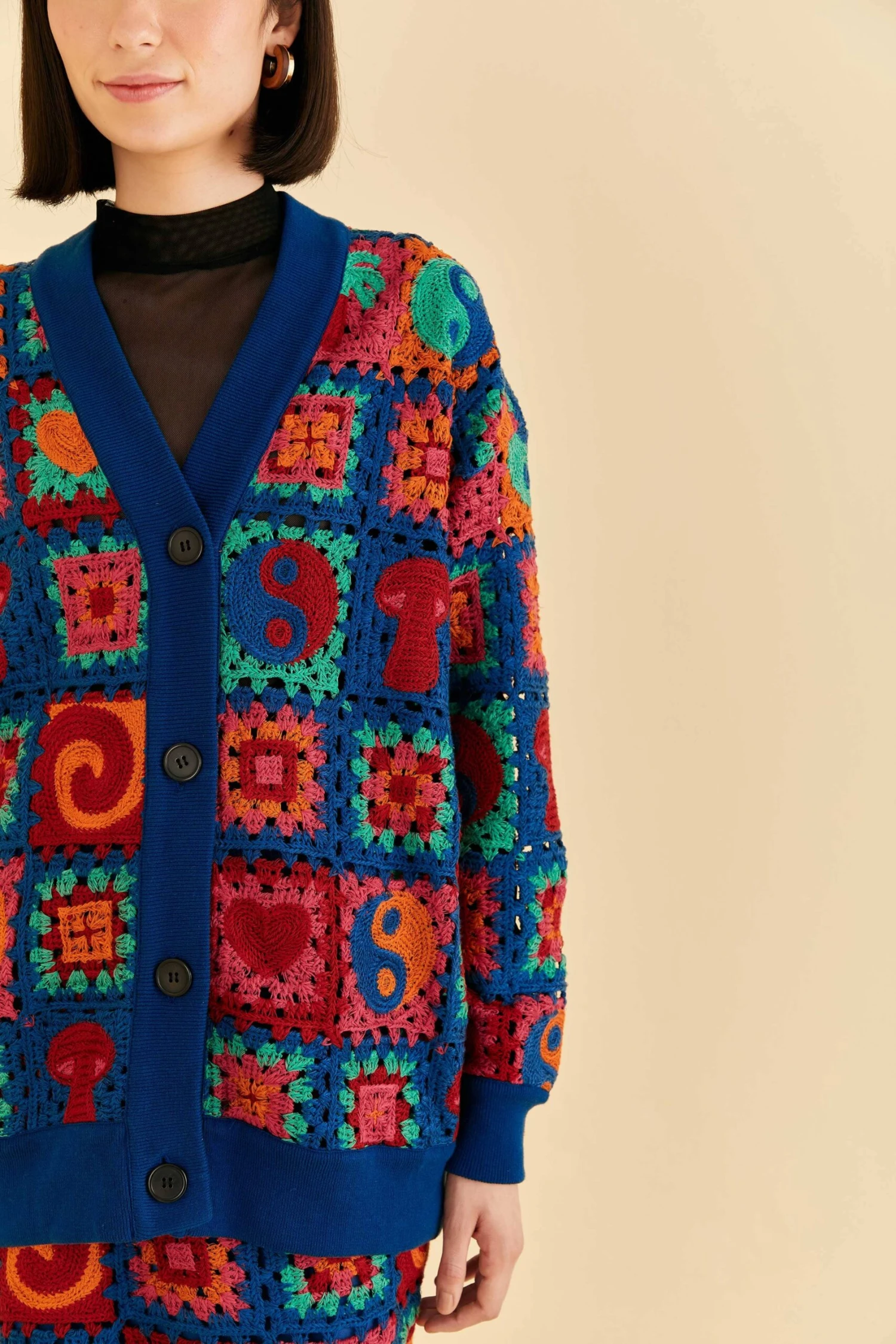 Farm Rio Crochet Icons Cardigan 3 Farm Rio Crochet Icons Cardigan - Image 3