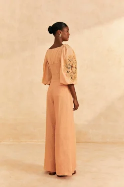 Farm Rio Dark Sand Lace Blouse -Outer Aura 313679 04