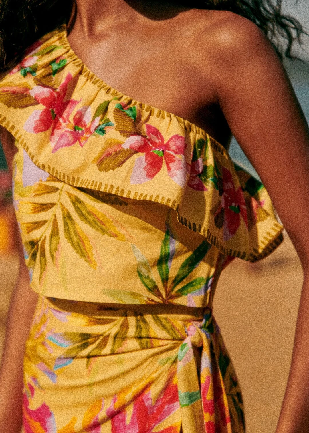 Farm Rio Summer Forest Yellow Parioca Blouse 2 Farm Rio Summer Forest Yellow Parioca Blouse - Image 2