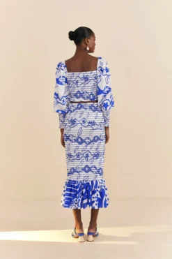 Farm Rio Off-White Pitta Waves Smocked Blouse 9 Farm Rio Off-White Pitta Waves Smocked Blouse -Outer Aura 314085 04 scaled