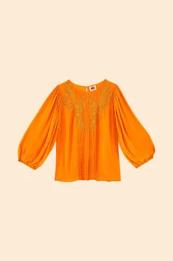 Farm Rio Orange Lace Blouse -Outer Aura 314469 06