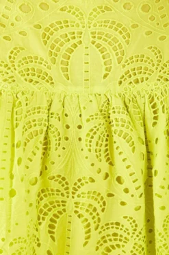 Farm Rio Lime Green Palm Tree Richelieu Blouse 10 Farm Rio Lime Green Palm Tree Richelieu Blouse -Outer Aura 314472 05