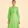 Farm Rio Lime Shoulder Pads Maxi Dress
