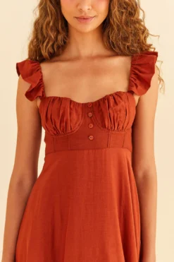 Farm Rio Brown Sleeveless Maxi Dress -Outer Aura 314507 03