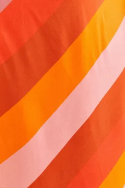 Farm Rio Party Stripes Multicolor One Shoulder Maxi Dress -Outer Aura 314757 07