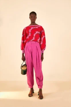 Farm Rio Pink Copacabana Knit Sweater