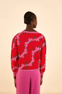 Farm Rio Pink Copacabana Knit Sweater -Outer Aura 315708 04