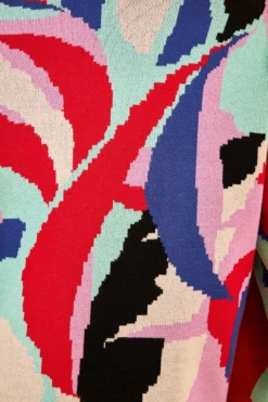 Farm Rio Colorful Monstera Knit Sweater -Outer Aura 315709 05