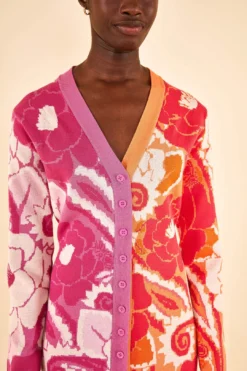 Farm Rio Mixed Tropical Groove Cardigan Dress -Outer Aura 315710 03