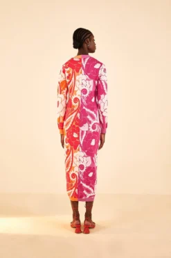 Farm Rio Mixed Tropical Groove Cardigan Dress -Outer Aura 315710 04