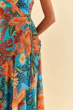 Farm Rio Blue Flower Dream Sleeveless Midi Dress 7 Farm Rio Blue Flower Dream Sleeveless Midi Dress -Outer Aura 315953 03 scaled