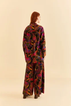 Farm Rio Black Wild Horses Maxi Shirt -Outer Aura 315994 04