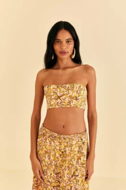 Farm Rio Light Pink Star Fruit Crop Top