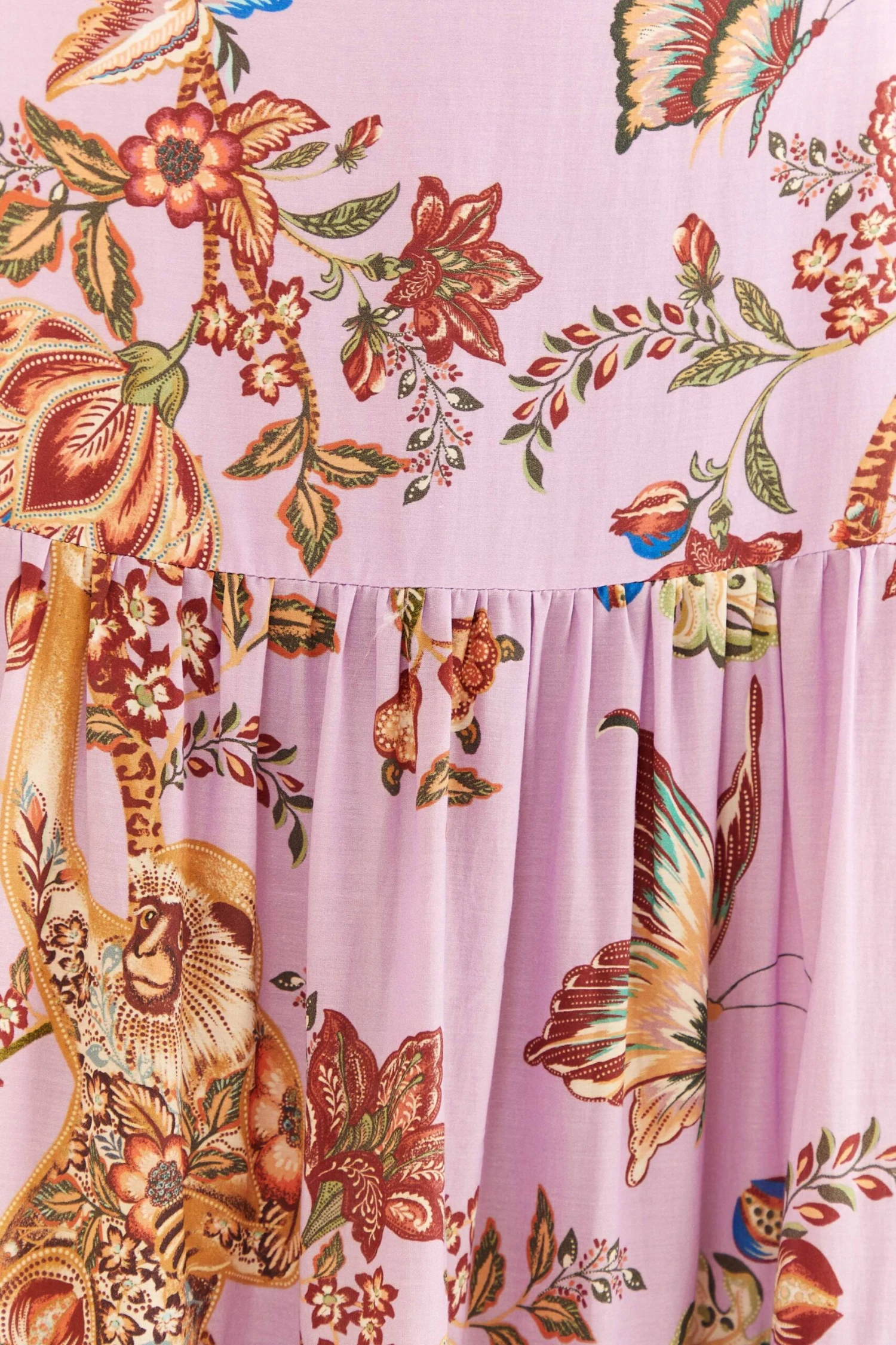 Farm Rio Lilac Floral Monkey Short Sleeve Maxi Dress 6 Farm Rio Lilac Floral Monkey Short Sleeve Maxi Dress - Image 6