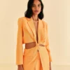 Farm Rio Peach Cut Out Blazer
