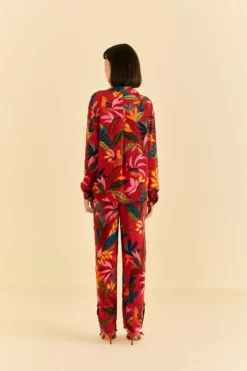 Farm Rio Red Rooster Leaves Long Sleeve Shirt -Outer Aura 316428 04 scaled