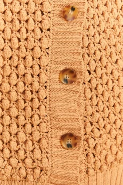 Farm Rio Dark Sand Handmade Dots Cardigan -Outer Aura 317176 04