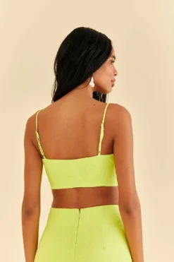 Farm Rio Lime Sleeveless Crop Top -Outer Aura 317225 04