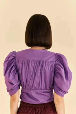 Farm Rio Purple Cropped Blouse -Outer Aura 318180 03 scaled