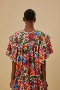 Farm Rio Off-White Tropical Yard Blouse 8 Farm Rio Off-White Tropical Yard Blouse -Outer Aura 320269 03