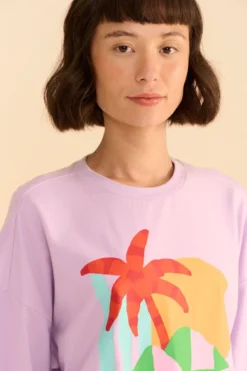 Farm Rio Adidas Farm Gfx Tee Purple -Outer Aura HS1178 03