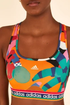 Farm Rio Farm Medium-Support Bra Bold Green / Better Scarlet -Outer Aura HS1187 05