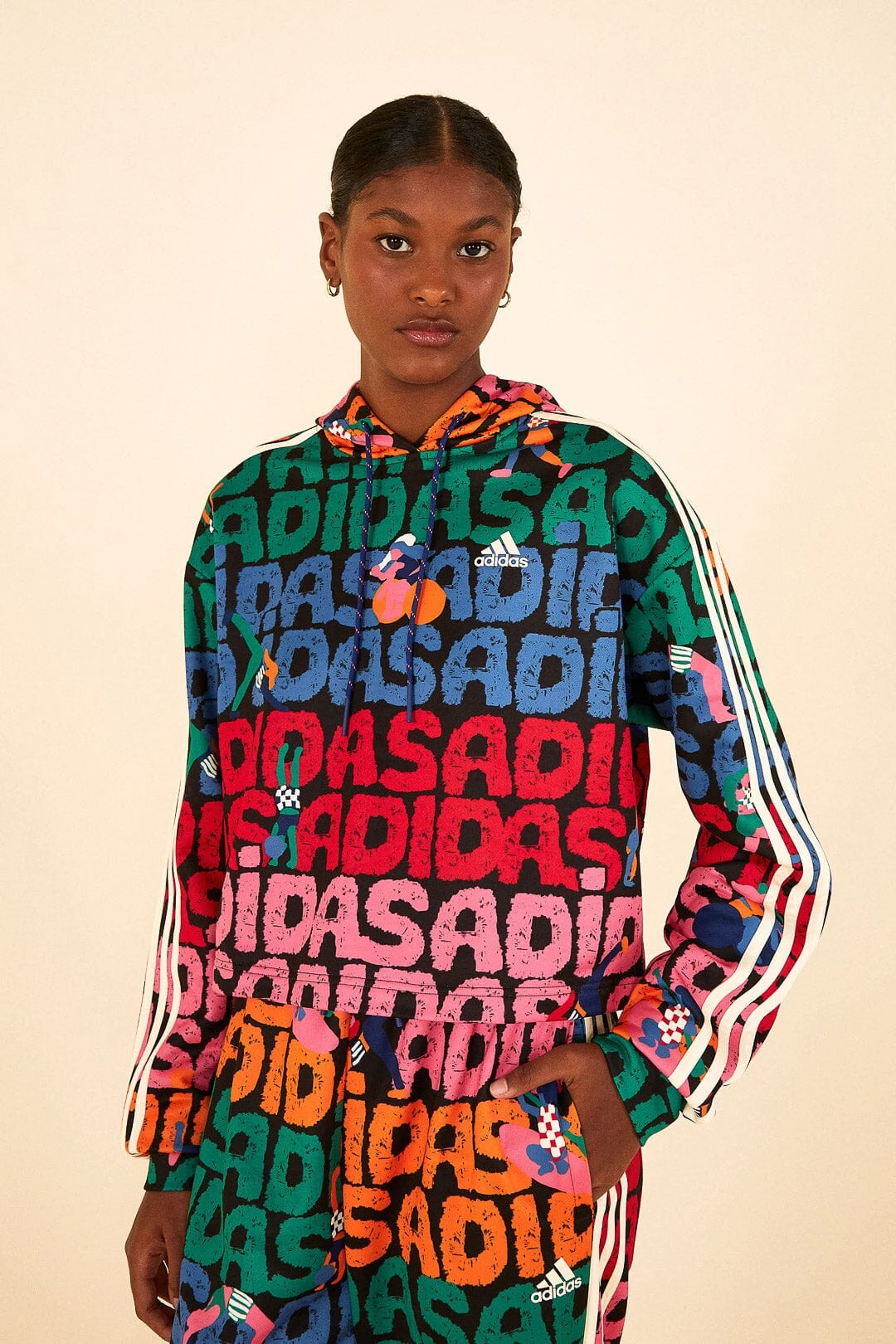 Farm Rio Adidas Farm Hoodie Black 2 Farm Rio Adidas Farm Hoodie Black - Image 2