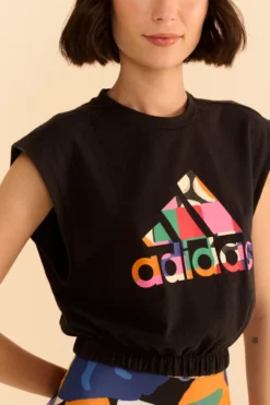 Farm Rio Adidas Farm Sleeveless Tee Black -Outer Aura HS1201 03