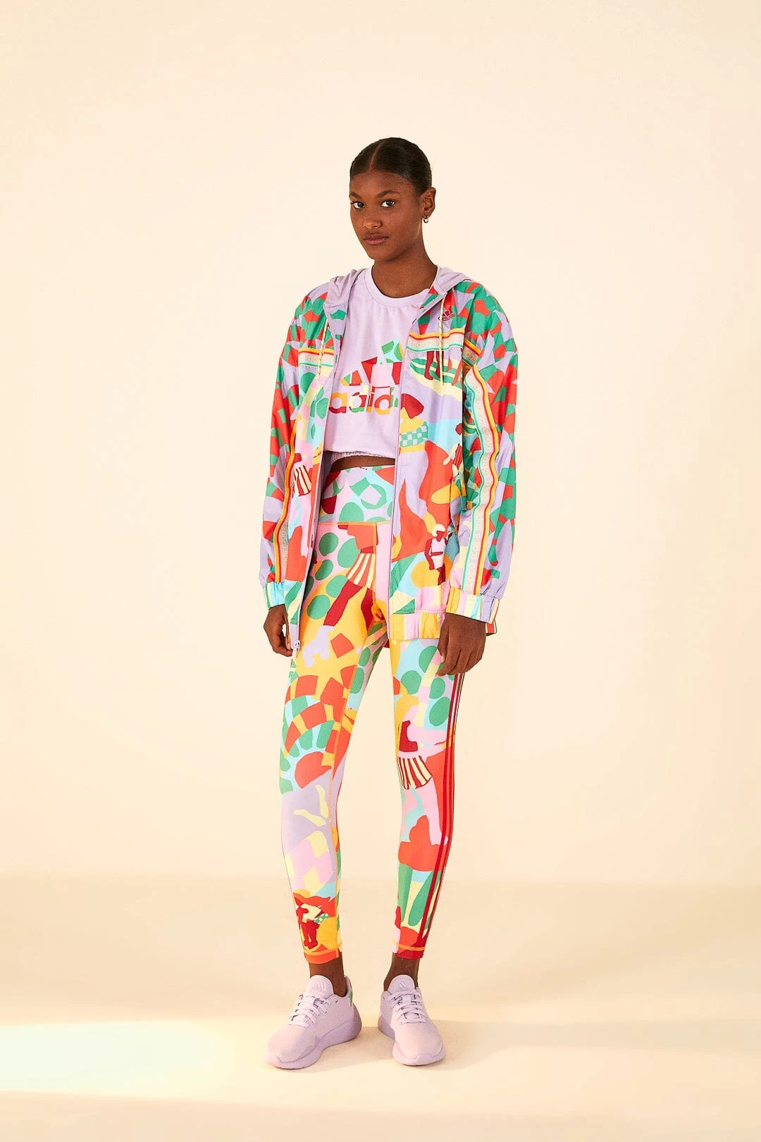 Farm Rio Adidas Farm Sleeveless Tee Purple 2 Farm Rio Adidas Farm Sleeveless Tee Purple - Image 2